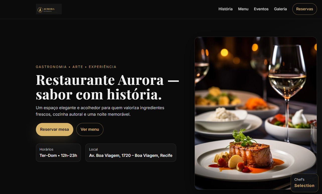 Preview do projeto Restaurante Aurora
